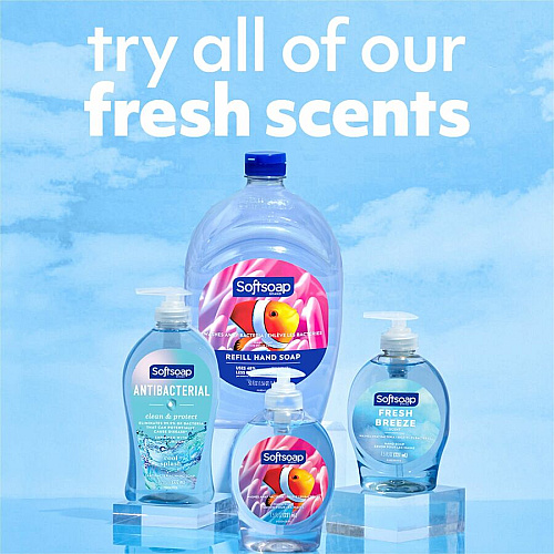 Softsoap Antibacterial Hand Soap Cool Splash Scent - 11.25 fl oz - Pump Bottle Dispenser - Bacteria Remover - Hand, Skin - Moisturizing - Antibacterial - Blue - Refillable, Recyclable, Paraben-free, Phthalate-free, Biodegradable, pH Balanced -  (US07327A)