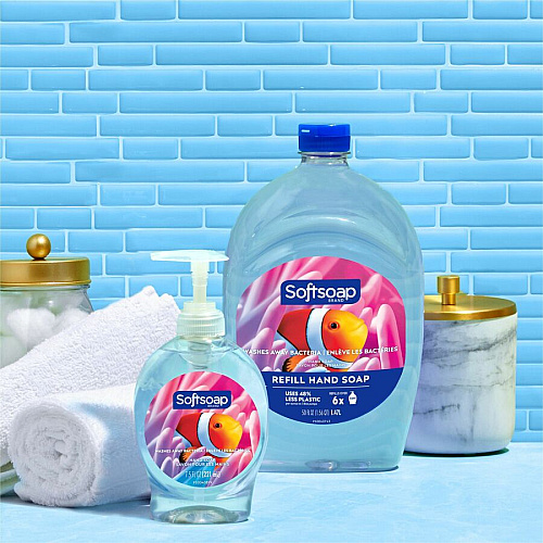 Softsoap Aquarium Hand Soap Fresh Scent Scent - 7.50 fl oz - Soil Remover, Bacteria Remover, Dirt Remover, Kill Germs - Hand, Skin - Moisturizing - Antibacterial - Clear - Rich Lather, Recyclable, Paraben-free, Phthalate-free, pH Balanced, Biod (US04966A)