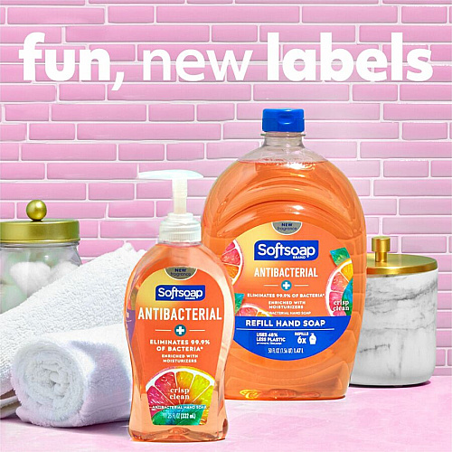 Softsoap Antibacterial Hand Soap Crisp Clean Scent - 1.56 quart - Bacteria Remover - Hand, Skin, Kitchen, Bathroom - Moisturizing - Antibacterial - Orange - Refillable, Recyclable, Paraben-free, Phthalate-free, pH Balanced, Biodegradable - 1 Ea (US05261A)