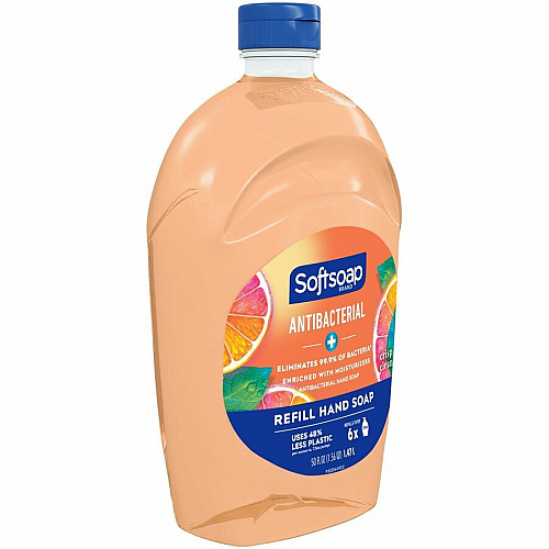 Softsoap Antibacterial Hand Soap Crisp Clean Scent - 1.56 quart - Bacteria Remover - Hand, Skin, Kitchen, Bathroom - Moisturizing - Antibacterial - Orange - Refillable, Recyclable, Paraben-free, Phthalate-free, pH Balanced, Biodegradable - 1 Ea (US05261A)