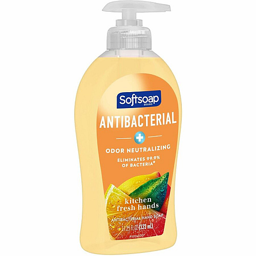 Softsoap Antibacterial Hand Soap Pump Citrus Scent - 11.25 fl oz - Pump Bottle Dispenser - Odor Remover, Bacteria Remover - Hand, Kitchen, Skin - Moisturizing - Antibacterial - Yellow - Odor Neutralizer, Refillable, Paraben-free, Phthalate-fr (US04206ACT)