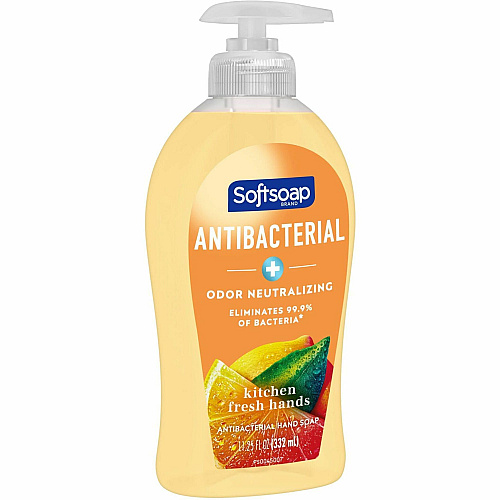 Softsoap Antibacterial Hand Soap Pump Citrus Scent - 11.25 fl oz - Pump Bottle Dispenser - Odor Remover, Bacteria Remover - Hand, Kitchen, Skin - Moisturizing - Antibacterial - Yellow - Odor Neutralizer, Refillable, Paraben-free, Phthalate-fr (US04206ACT)