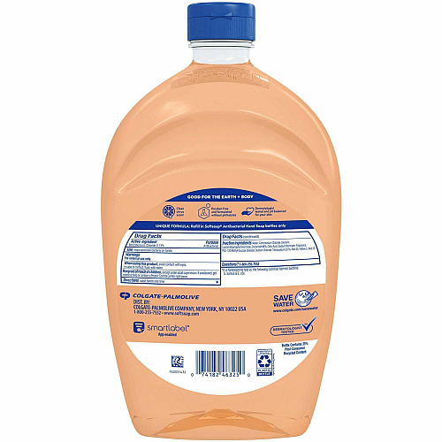 Softsoap Antibacterial Hand Soap Crisp Clean Scent - 1.56 quart - Bacteria Remover - Hand, Skin, Kitchen, Bathroom - Moisturizing - Antibacterial - Orange - Refillable, Recyclable, Paraben-free, Phthalate-free, pH Balanced, Biodegradable - 6  (US05261ACT)
