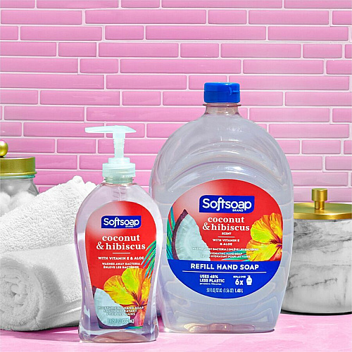 Softsoap Coconut Hand Soap Coconut & Hibiscus Scent - 11.25 fl oz - Pump Bottle Dispenser - Bacteria Remover, Dirt Remover - Hand, Skin - Moisturizing - Refillable, Recyclable, Paraben-free, Phthalate-free, Biodegradable - 1 Each (US07157A)