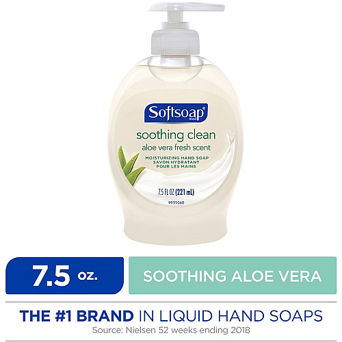 Softsoap Soothing Liquid Hand Soap Pump Aloe Vera Scent - 7.50 fl oz - Pump Bottle Dispenser - Bacteria Remover, Dirt Remover - Hand, Skin - Moisturizing - Pearl - Rich Lather, Recyclable, Paraben-free, Phthalate-free, pH Balanced, Biodegrada (US04968ACT)