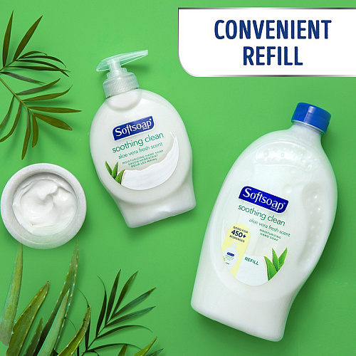 Softsoap Soothing Liquid Hand Soap Pump Aloe Vera Scent - 7.50 fl oz - Pump Bottle Dispenser - Bacteria Remover, Dirt Remover - Hand, Skin - Moisturizing - Pearl - Rich Lather, Recyclable, Paraben-free, Phthalate-free, pH Balanced, Biodegrada (US04968ACT)