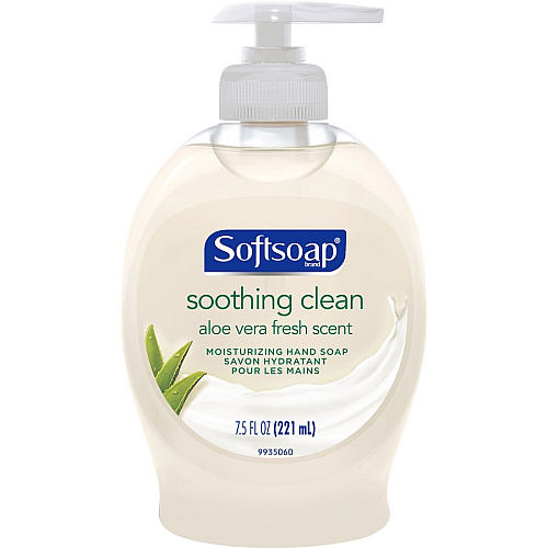 Softsoap Soothing Liquid Hand Soap Pump Aloe Vera Scent - 7.50 fl oz - Pump Bottle Dispenser - Bacteria Remover, Dirt Remover - Hand, Skin - Moisturizing - Pearl - Rich Lather, Recyclable, Paraben-free, Phthalate-free, pH Balanced, Biodegrada (US04968ACT)