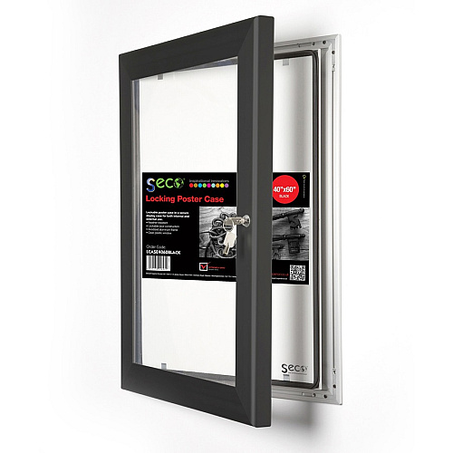 Seco Locking Poster Case 40" x 60" Frame Size - Rectangle - Portrait, Landscape - Black - Weather Proof, Shatter Proof, Lockable, Rust Proof, Water Proof - Aluminum, Plastic, Polycarbonate - Black - 1 Each (LCASE4060BLK)