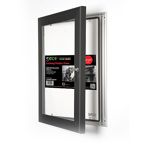 Seco Locking Poster Case 8.50" x 11" Frame Size - Rectangle - Portrait, Landscape - Black - Weather Proof, Shatter Proof, Lockable, Rust Proof, Water Proof - Aluminum, Plastic, Polycarbonate - Black - 1 Each (LCASE8511BLK)