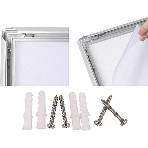 Seco Mitred Snap Frame 11" x 17" Frame Size - Rectangle - Durable - Aluminum - Blue - 1 Each (SN1117BLUE)