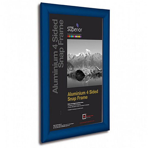 Seco Mitred Snap Frame 18" x 24" Frame Size - Rectangle - Durable - Aluminum - Blue - 1 Each (SN1824BLUE)
