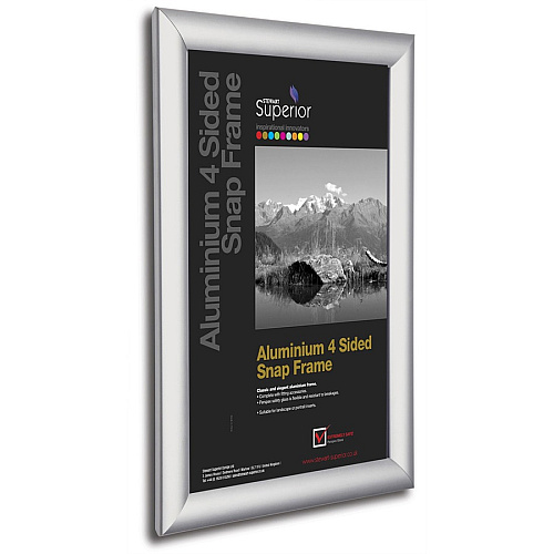 Seco Classic Snap Frame 24" x 36" Frame Size - Rectangle - Black - Aluminum - Silver - 1 Each (SN2436NEW)