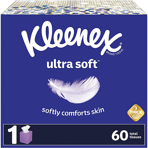 Kleenex Ultra Soft Tissues 3 Ply - WhiteBox - 65/Box - 27 / Carton (54277CT)