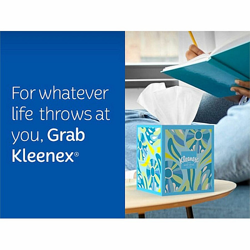 Kleenex&reg; Anti-viral Facial Tissue, 3-Ply, 55 Sheet Box, 12 Boxes 3 Ply - WhiteBox - 55/Box - 48 / Carton (54506CT)