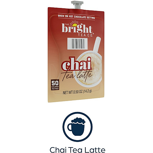 The Bright Tea Co. Chai Tea Latte Freshpack Compatible with Flavia Aroma, Flavia Creation 300, FLAVIA Creation 600 - 72 / Carton (48055)