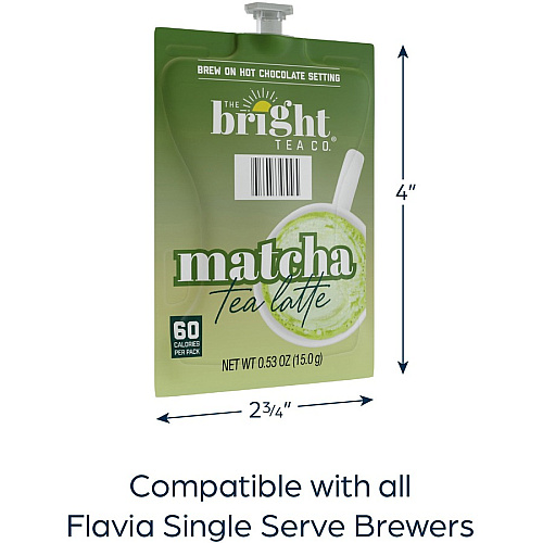 The Bright Tea Co. Matcha Latte Freshpack Compatible with Flavia Aroma, Flavia Creation 300, FLAVIA Creation 600 - 72 / Carton (48056)