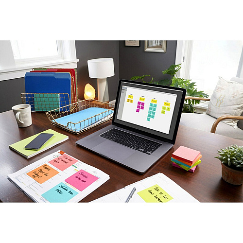 Post-it&reg; Super Sticky Notes Cubes 3" Flag/Note Width x 3" Flag/Note Length - Square - 400 Sheets per Pad - Power Pink, Aqua Splash, Acid Lime - Sticky, Adhesive - 1 Pack (2027BRT)
