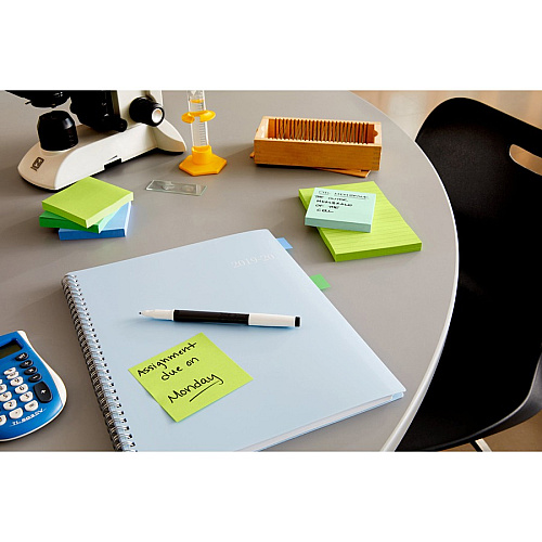 Post-it&reg; Super Sticky Notes Cubes 3" Flag/Note Width x 3" Flag/Note Length - Square - 400 Sheets per Pad - Power Pink, Aqua Splash, Acid Lime - Sticky, Adhesive - 1 Pack (2027BRT)