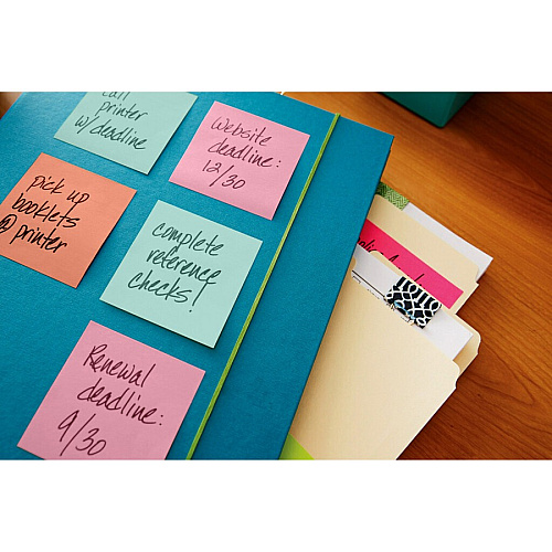 Post-it&reg; Super Sticky Notes Cubes 3" Flag/Note Width x 3" Flag/Note Length - Square - 400 Sheets per Pad - Multicolor - Sticky, Adhesive - 1 Pack (2027PAS)