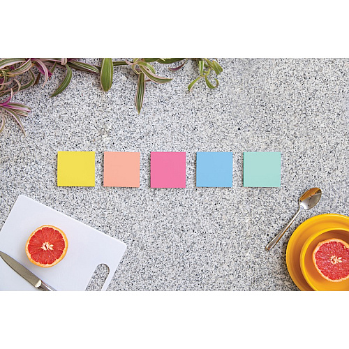 Post-it&reg; Super Sticky Multi-Pack Notes - Summer Joy Color Collection 4" Flag/Note Width x 6" Flag/Note Length - Rectangle - 90 Sheets per Pad - Citron, Papaya Fizz, Power Pink, Washed Denim, Fresh Mint - Sticky, Recyclable - 3 / Pack (6603SSJOY)