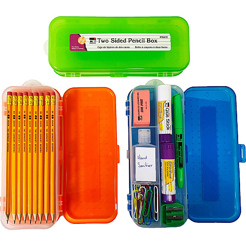 CLI Double-sided Pencil Boxes 1.50" Height x 8.50" Width x 3.50" Depth - Double Sided - Assorted - 24 / Display Box (76310ST)