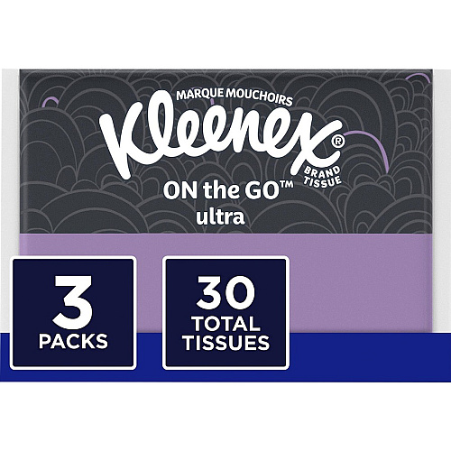 Kleenex On-the-Go Slim Wallet Pack - 30 Facial Tissue-Count 3 Ply - White - 1 Each (35533)