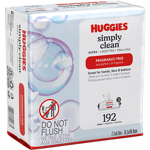 Huggies Simply Clean Wipes WhitePacket - 64/Packet - 3 / Pack (54483)
