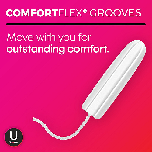 Kimberly-Clark U by Kotex Click Tampon Regular Regular - Anti-leak, Fragrance-free, Comfortable, Unscented - 16 / Box (53445)
