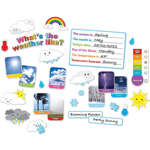 Ashley Smart Poly Weather Mini Bulletin Set Theme/Subject: Fun - Skill Learning: Weather, Season, Month, Day, Week - 1 Each (96008)