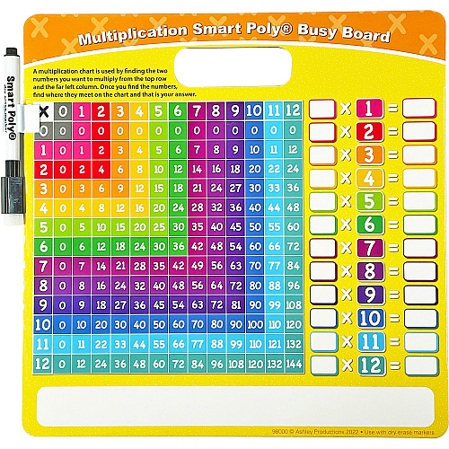 Ashley Multiplication Smart Poly Busy Board 10.8" (0.9 ft) Width x 10.8" (0.9 ft) Height - Poly-coated Cardboard Surface - Square - 1 Each (98000)