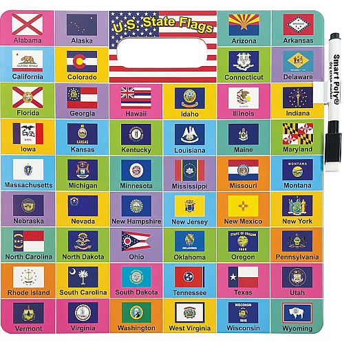 Ashley U.S. Map/Flags Smart Poly Busy Board 10.8" (0.9 ft) Width x 10.8" (0.9 ft) Height - Poly-coated Cardboard Surface - Square - 1 Each (98008)