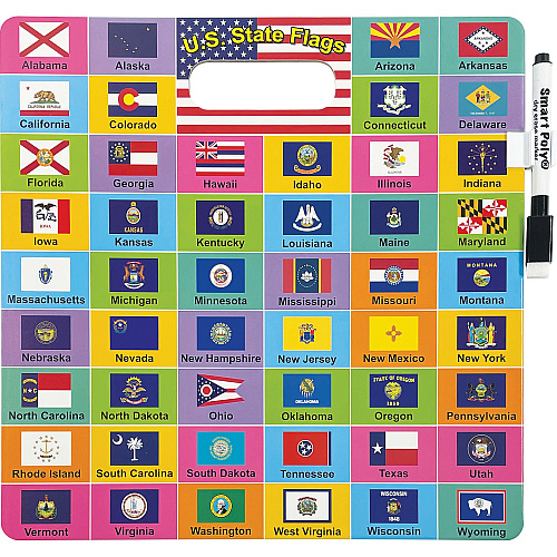 Ashley U.S. Map/Flags Smart Poly Busy Board 10.8" (0.9 ft) Width x 10.8" (0.9 ft) Height - Poly-coated Cardboard Surface - Square - 1 Each (98008)