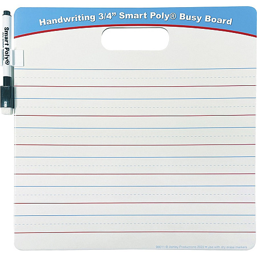 Ashley Handwriting Smart Poly Busy Board 10.8" (0.9 ft) Width x 10.8" (0.9 ft) Height - Poly-coated Cardboard Surface - Square - 1 Each (98011)