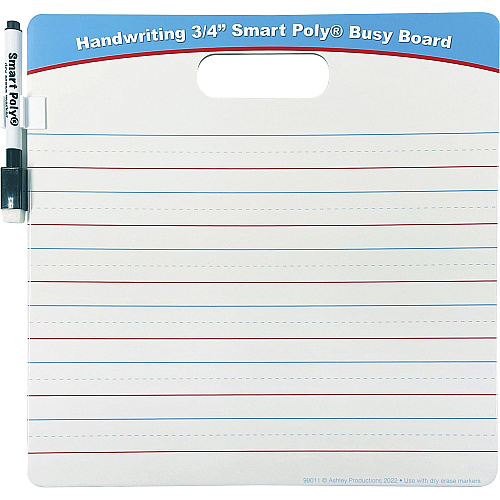 Ashley Handwriting Smart Poly Busy Board 10.8" (0.9 ft) Width x 10.8" (0.9 ft) Height - Poly-coated Cardboard Surface - Square - 1 Each (98011)