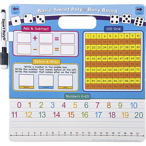 Ashley Educational Basics Smart Poly Board 10.8" (0.9 ft) Width x 10.8" (0.9 ft) Height - Poly-coated Cardboard Surface - Square - 1 Each (98012)