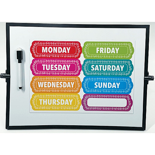 Ashley Magnetic Chalkboard Days of the Week 8 - Write on/Wipe off - 1 Each - Multicolor (19021)