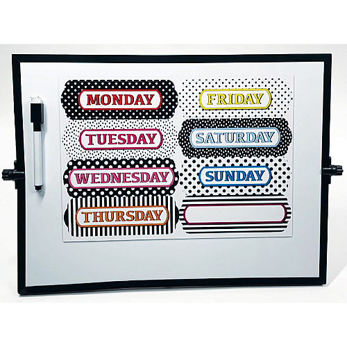 Ashley Magnetic Chalkboard Days of the Week 8 - Write on/Wipe off - 1 Each - Multicolor (19025)