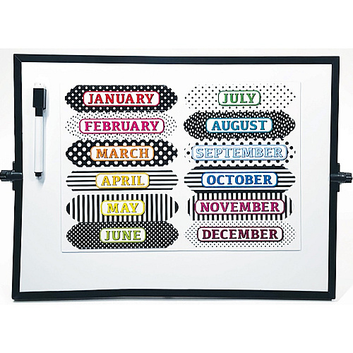 Ashley Magnetic Chalkboard Calendar Months 12 - Write on/Wipe off - 1 Each - Multicolor (19026)