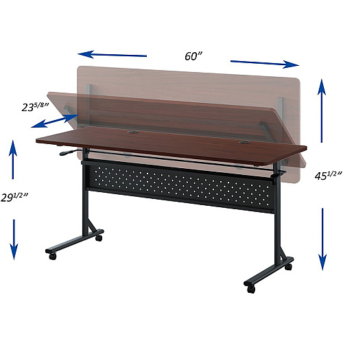 Lorell Shift 2.0 Flip and Nesting Mobile Table Laminated Rectangle Top - 60" Table Top Length x 24" Table Top Width x 1" Table Top Thickness - 29.50" Height - Assembly Required - Mahogany - 1 Each (LLR60760)