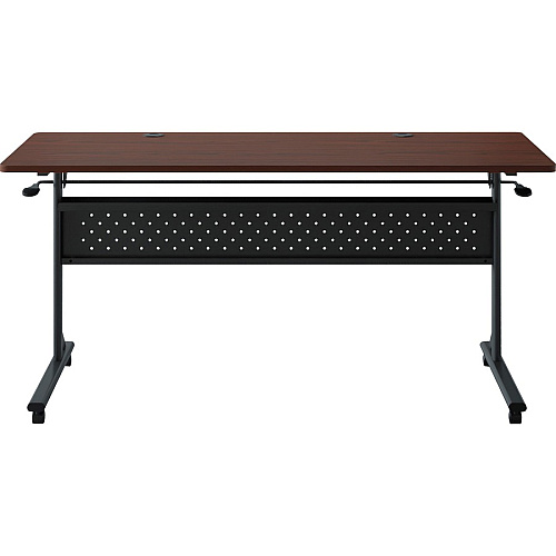 Lorell Shift 2.0 Flip and Nesting Mobile Table Laminated Rectangle Top - 60" Table Top Length x 24" Table Top Width x 1" Table Top Thickness - 29.50" Height - Assembly Required - Mahogany - 1 Each (LLR60760)