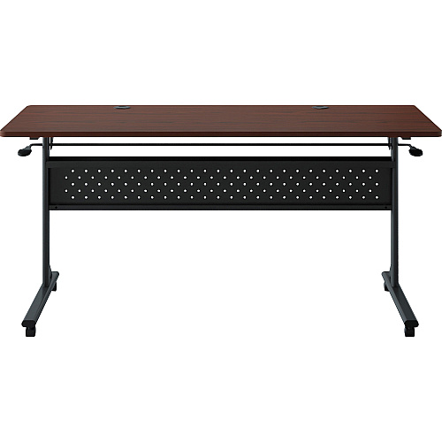 Lorell Shift 2.0 Flip and Nesting Mobile Table Laminated Rectangle Top - 60" Table Top Length x 24" Table Top Width x 1" Table Top Thickness - 29.50" Height - Assembly Required - Mahogany - 1 Each (LLR60760)