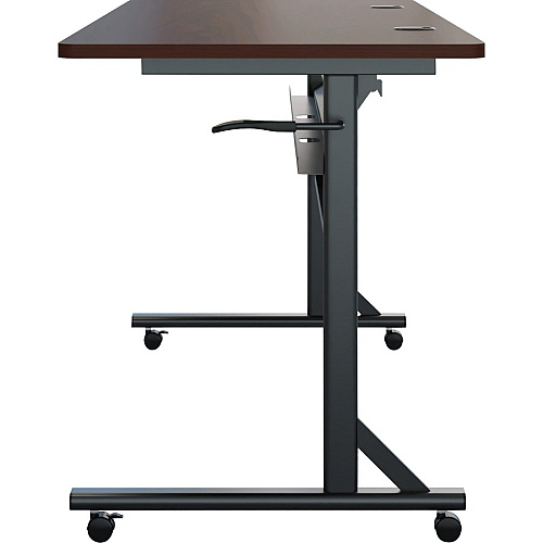 Lorell Shift 2.0 Flip and Nesting Mobile Table Laminated Rectangle Top - 60" Table Top Length x 24" Table Top Width x 1" Table Top Thickness - 29.50" Height - Assembly Required - Mahogany - 1 Each (LLR60760)
