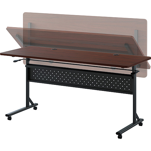 Lorell Shift 2.0 Flip and Nesting Mobile Table Laminated Rectangle Top - 60" Table Top Length x 24" Table Top Width x 1" Table Top Thickness - 29.50" Height - Assembly Required - Mahogany - 1 Each (LLR60760)
