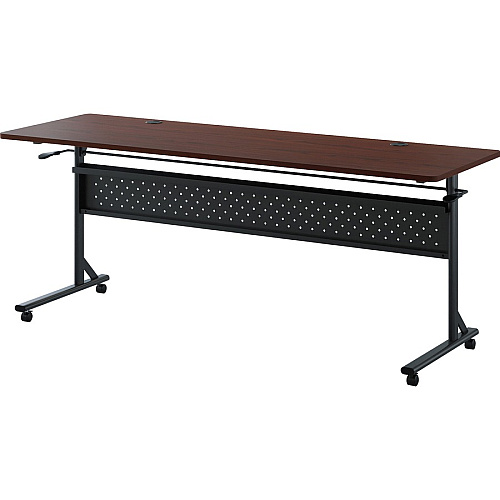 Lorell Shift 2.0 Flip and Nesting Mobile Table Laminated Rectangle Top - 72" Table Top Length x 24" Table Top Width x 1" Table Top Thickness - 29.50" Height - Assembly Required - Mahogany - 1 Each (LLR60761)