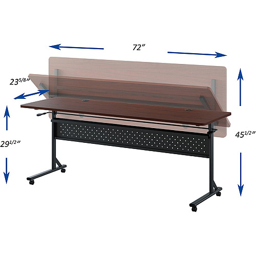 Lorell Shift 2.0 Flip and Nesting Mobile Table Laminated Rectangle Top - 72" Table Top Length x 24" Table Top Width x 1" Table Top Thickness - 29.50" Height - Assembly Required - Mahogany - 1 Each (LLR60761)