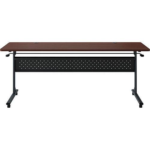 Lorell Shift 2.0 Flip and Nesting Mobile Table Laminated Rectangle Top - 72" Table Top Length x 24" Table Top Width x 1" Table Top Thickness - 29.50" Height - Assembly Required - Mahogany - 1 Each (LLR60761)