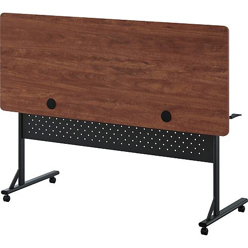 Lorell Shift 2.0 Flip and Nesting Mobile Table Laminated Rectangle Top - 60" Table Top Length x 24" Table Top Width x 1" Table Top Thickness - 29.50" Height - Assembly Required - Cherry - 1 Each (LLR60762)