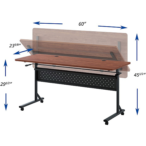 Lorell Shift 2.0 Flip and Nesting Mobile Table Laminated Rectangle Top - 60" Table Top Length x 24" Table Top Width x 1" Table Top Thickness - 29.50" Height - Assembly Required - Cherry - 1 Each (LLR60762)