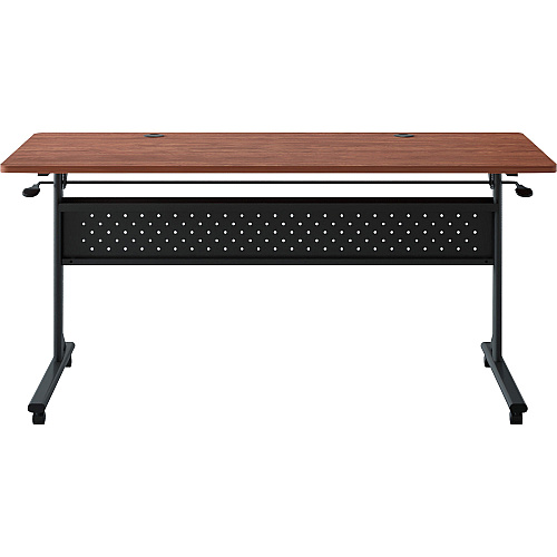 Lorell Shift 2.0 Flip and Nesting Mobile Table Laminated Rectangle Top - 60" Table Top Length x 24" Table Top Width x 1" Table Top Thickness - 29.50" Height - Assembly Required - Cherry - 1 Each (LLR60762)