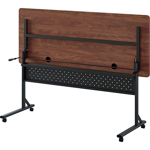 Lorell Shift 2.0 Flip and Nesting Mobile Table Laminated Rectangle Top - 60" Table Top Length x 24" Table Top Width x 1" Table Top Thickness - 29.50" Height - Assembly Required - Cherry - 1 Each (LLR60762)